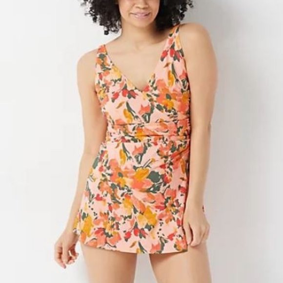 Denim&Co Other - Denim & Co. Beach Wrap-Front Swim Dress